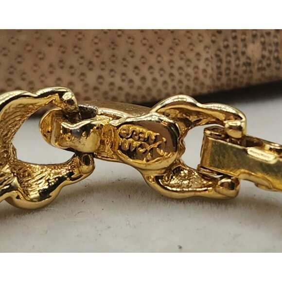 Vintage Joan Rivers Bracelet, Brown Crystal Gold Tone - Picture 3 of 7